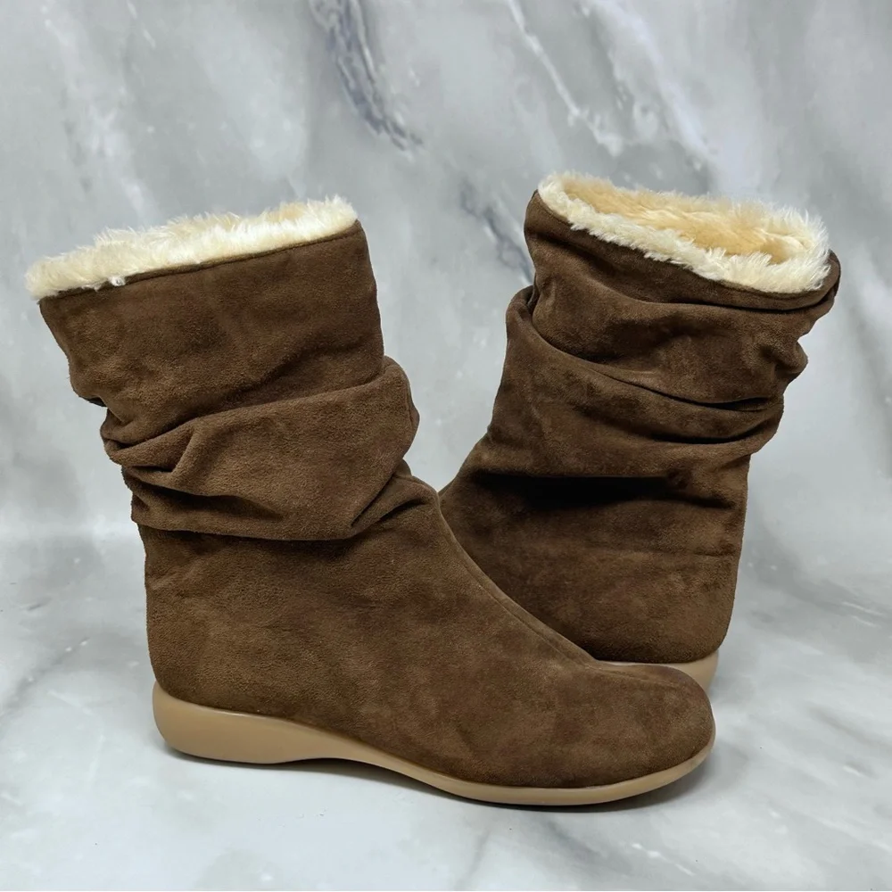 Santana Canada Brown Suede Slouch Waterproof Boot Womens 7.5